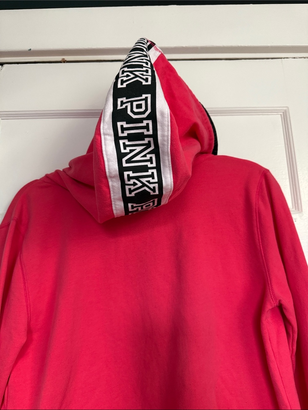 PINK Victoria's Secret Hot Pink Full-Zip Utility Hoodie Y2K Vintage Sz M - Picture 8 of 10